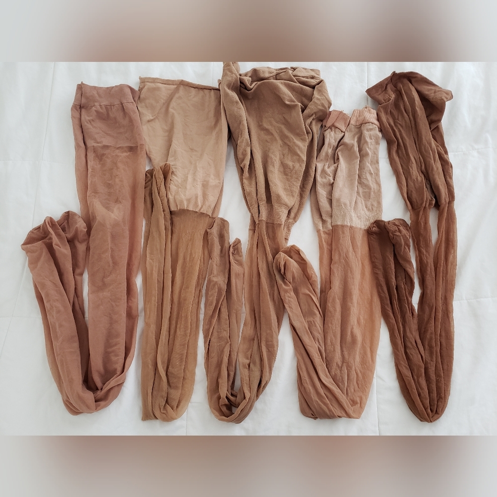 Lot of five beige/tan pantyhoses